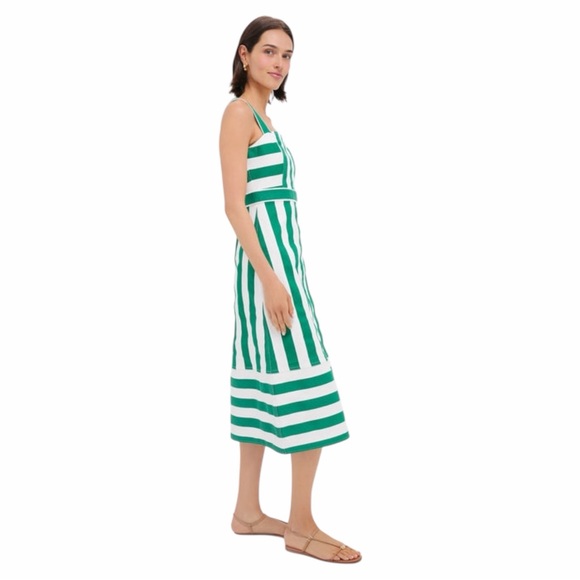 NWT Tuckernuck HYACINTH HOUSE Green & White Striped Hooper Denim Midi Dress XS - Picture 3 of 12